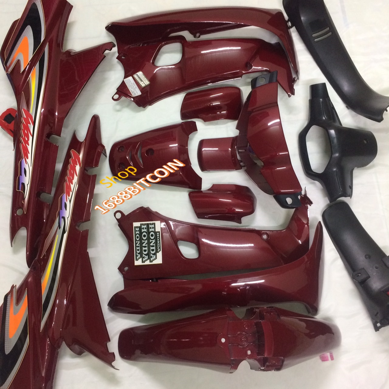 ( Tặng Tem ) Bộ Dàn áo xe Wave 110 - ZX - Wave Alpha đời xe 1997 đến 2006 màu Đô Mận , nhựa nguyên sinh ABS LOẠI ĐẸP