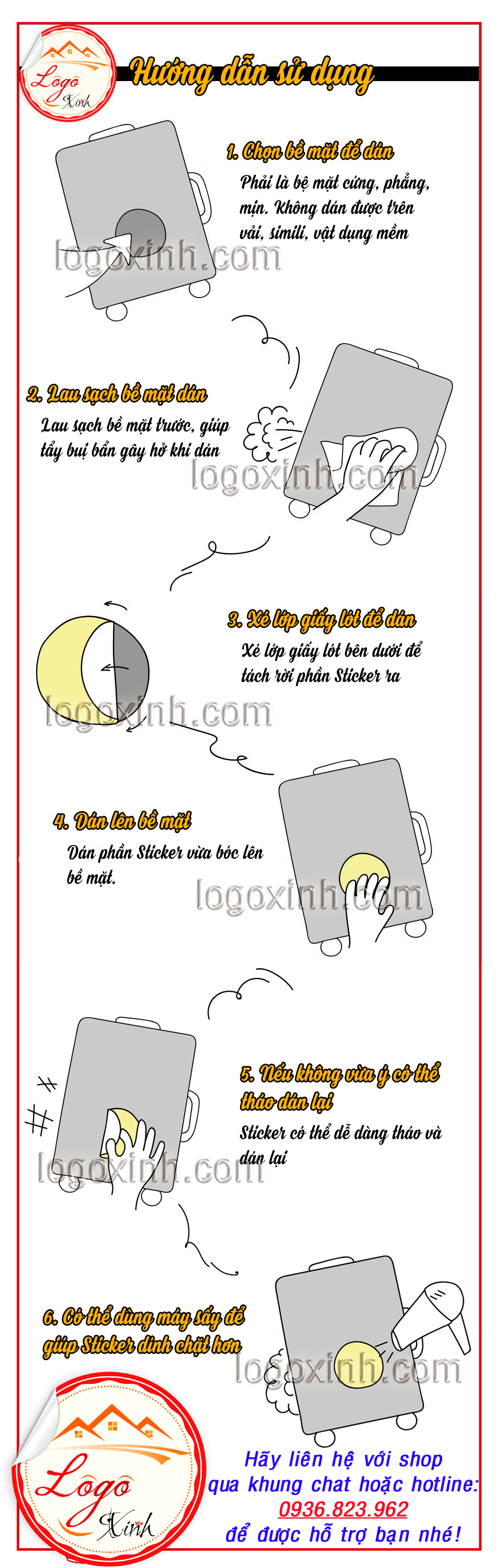 LOGO TEM STICKER YÊU CẦU GIỮ GÌN VỆ SINH CHUNG, KEEP CLEAN THIS AREA