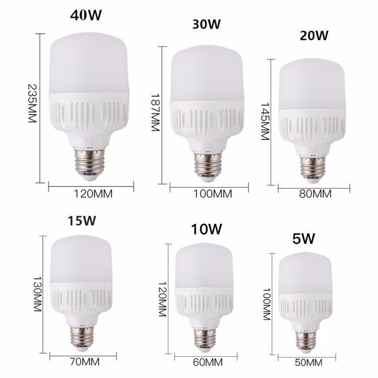 Bộ combo 2 bóng đèn Led trụ 40W Siêu sáng tiết kiệm điện Đuôi đèn E27 kín nước ánh sáng Trắng - Bảo hành 12 tháng, dùng trong nhà, ngoài trời
