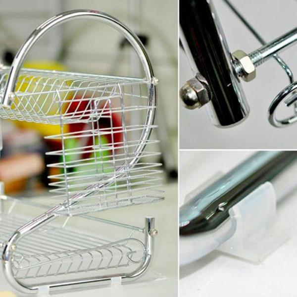 KỆ ÚP CHÉN BÁT INOX 2 TẦNG