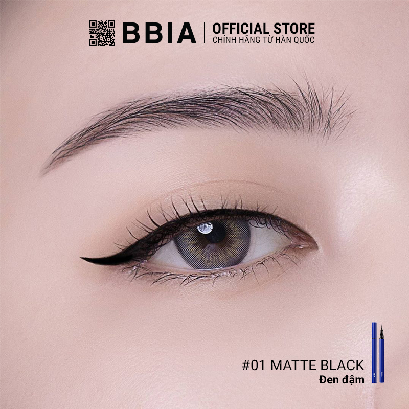 Long-Lasting, Waterproof Liquid Eyeliner Bbia Never Die Brush Eyeliner 0.4g