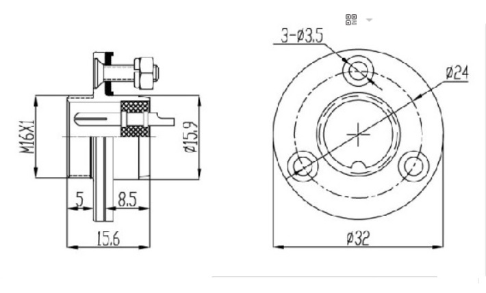 Bộ giắc cắm đực và cái M16 4 chân