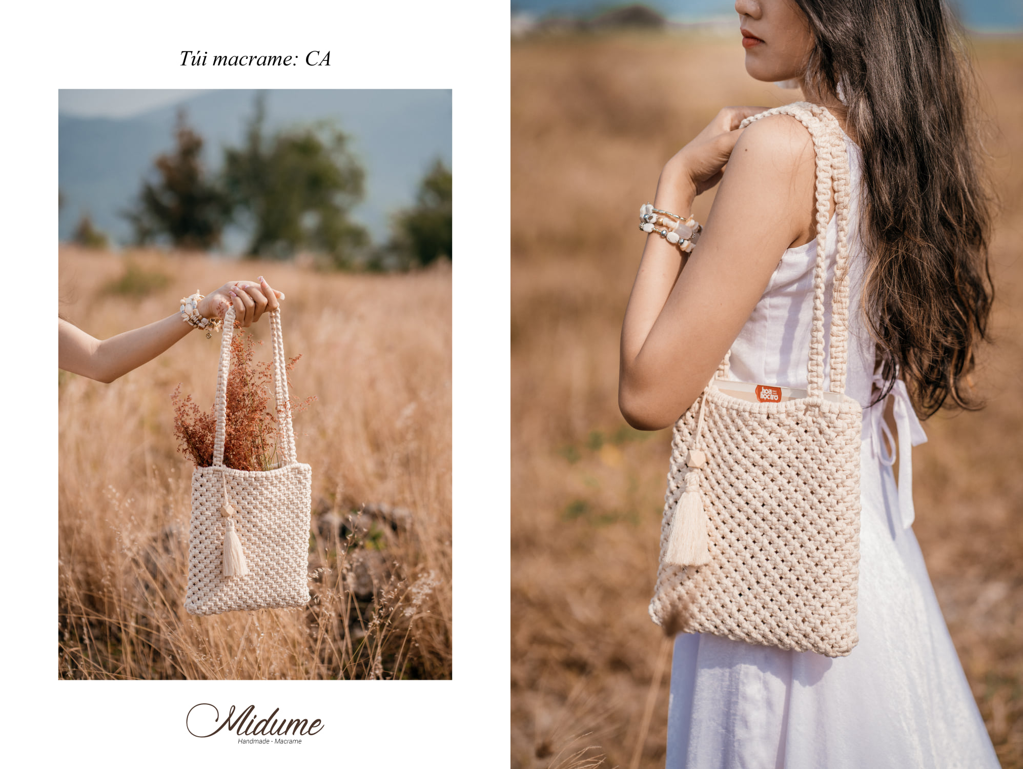 Túi xách đeo vai Macrame phong cách boho chic & vintage