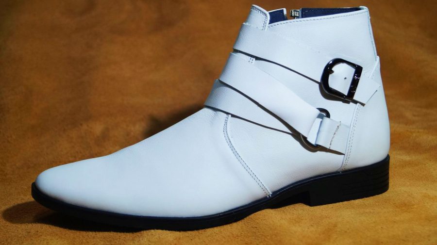 Giày boot nam màu trắng da bò thật. Mã số: B174