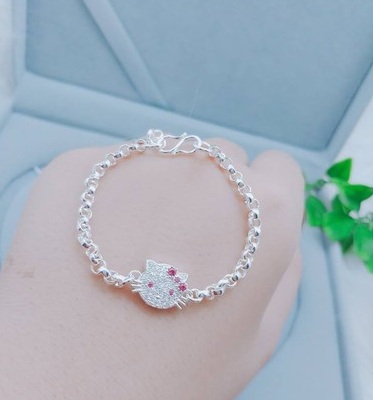 Lắc tay bạc Kitty cho bé