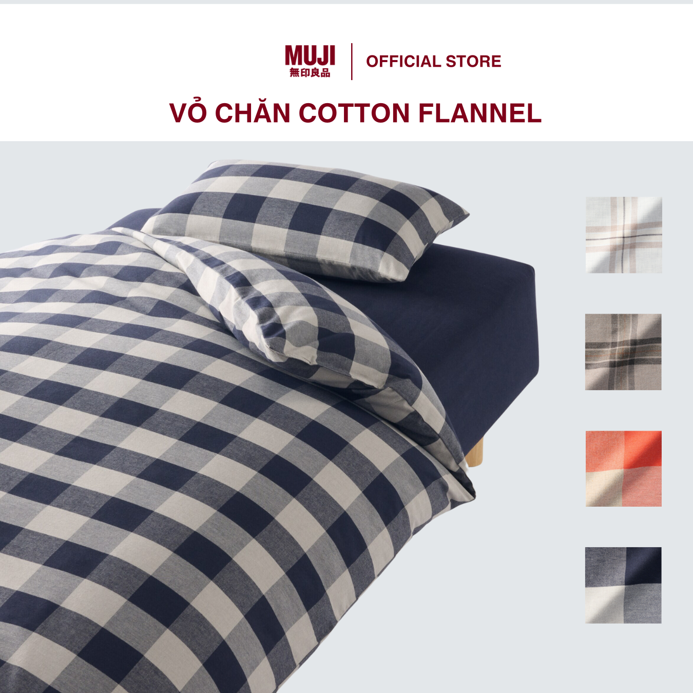 Muji Vỏ Chăn Cotton Flannel