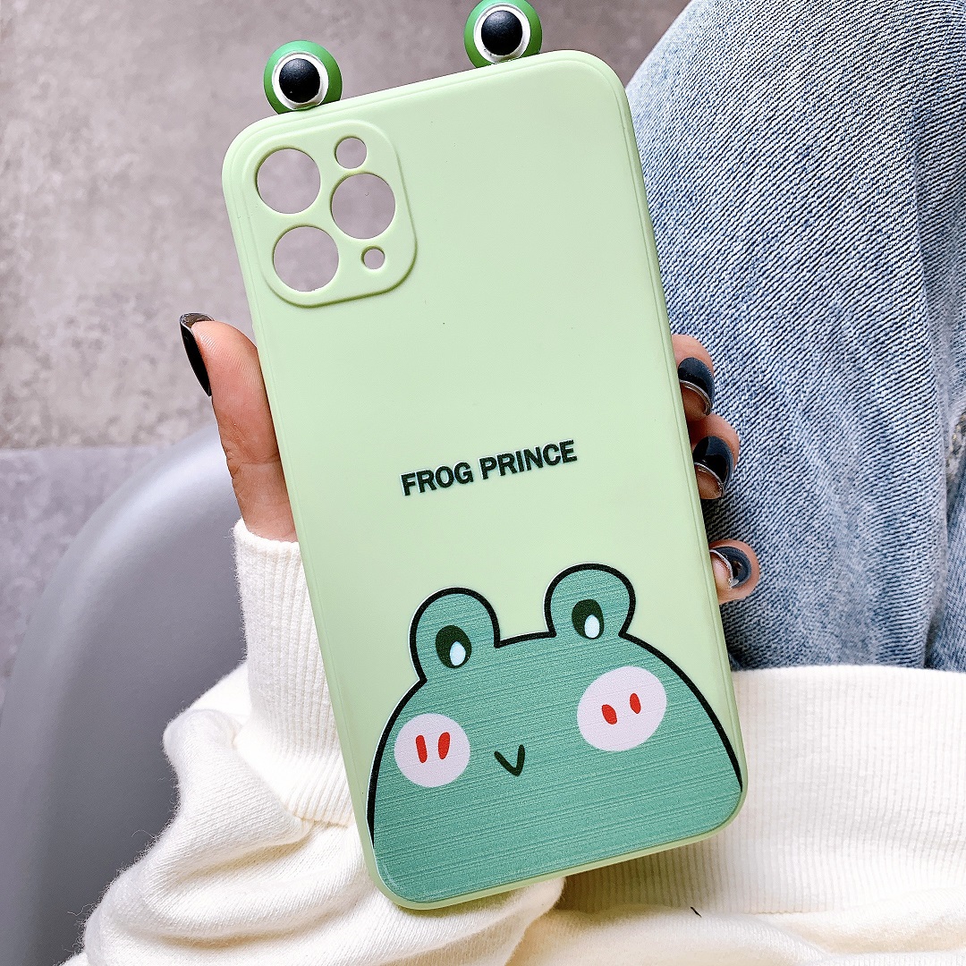 Ốp Lưng Silicon Bảo Vệ CAMERA Hình Nổi Bear x Cat x Frog