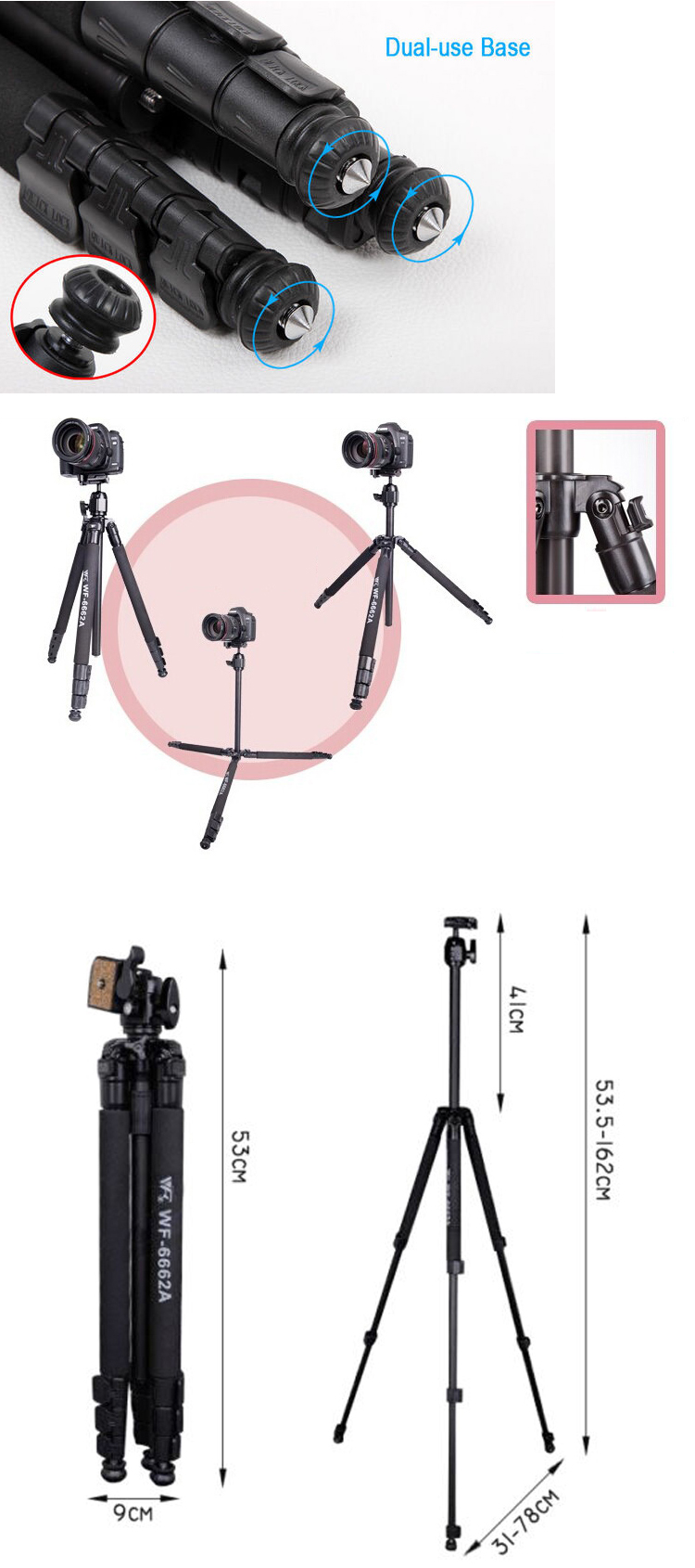 Chân máy ảnh Weifeng WT-6662A