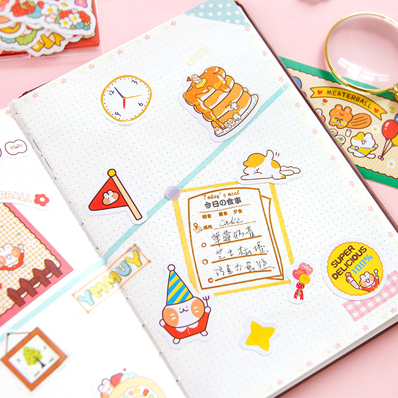 [6 Mẫu] Bộ 40 Miếng Dán Sticker Hình Thỏ Siêu Đáng Yêu