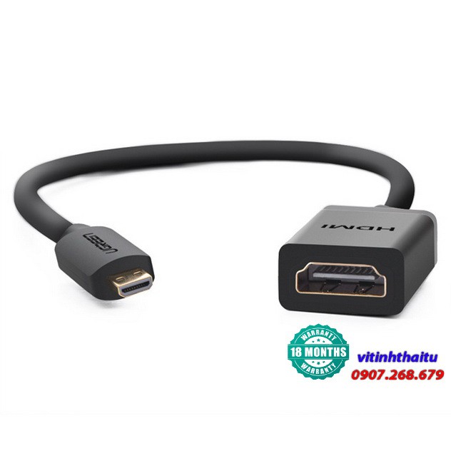 Cáp chuyển đổi Micro HDMI to HDMI âm dài 20cm Ugreen 20134
