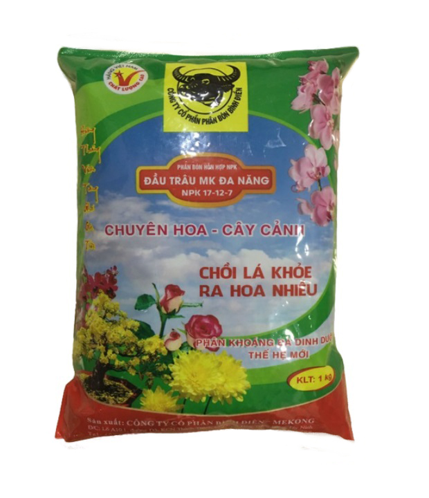 Phân bón NPK đa năng cho rau màu -  cây trái -  hoa kiểng 17-12-7+TE cao cấp gói 1Kg PDT011 | Phởms Market