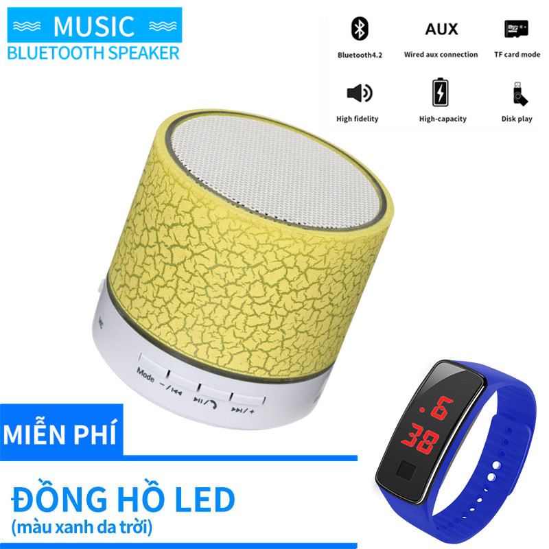 [Đồng hồ LED miễn phí] COD Mini Bluetooth LED nhấp nháy Loa Bluetooth Mini Loa di động với đèn LED Loa mini