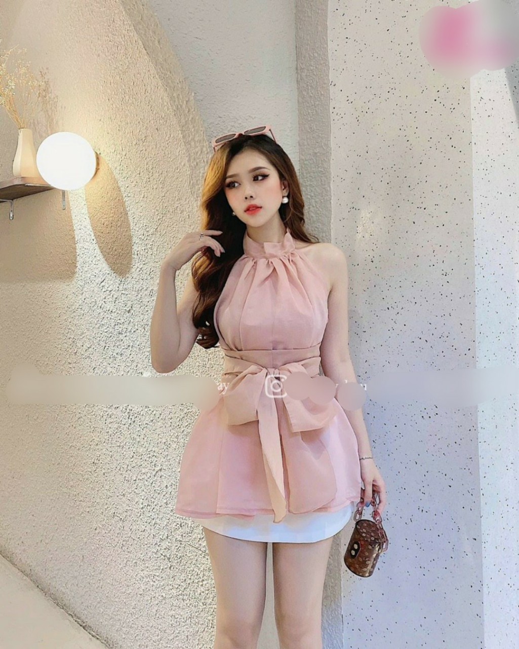 ÁO VOAN KIẾNG MỀM THẮT NƠ EO DẠNG YẾM DỄ MẶC