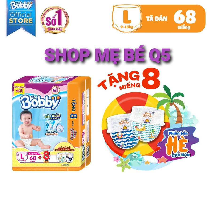 [TẶNG THÊM 8 MIẾNG] TÃ DÁN BOBBY SIÊU THẤM L68