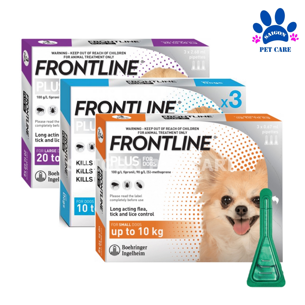 Nhỏ gáy trị ve rận, bọ chét Frontline Plus cho chó (1 ống)