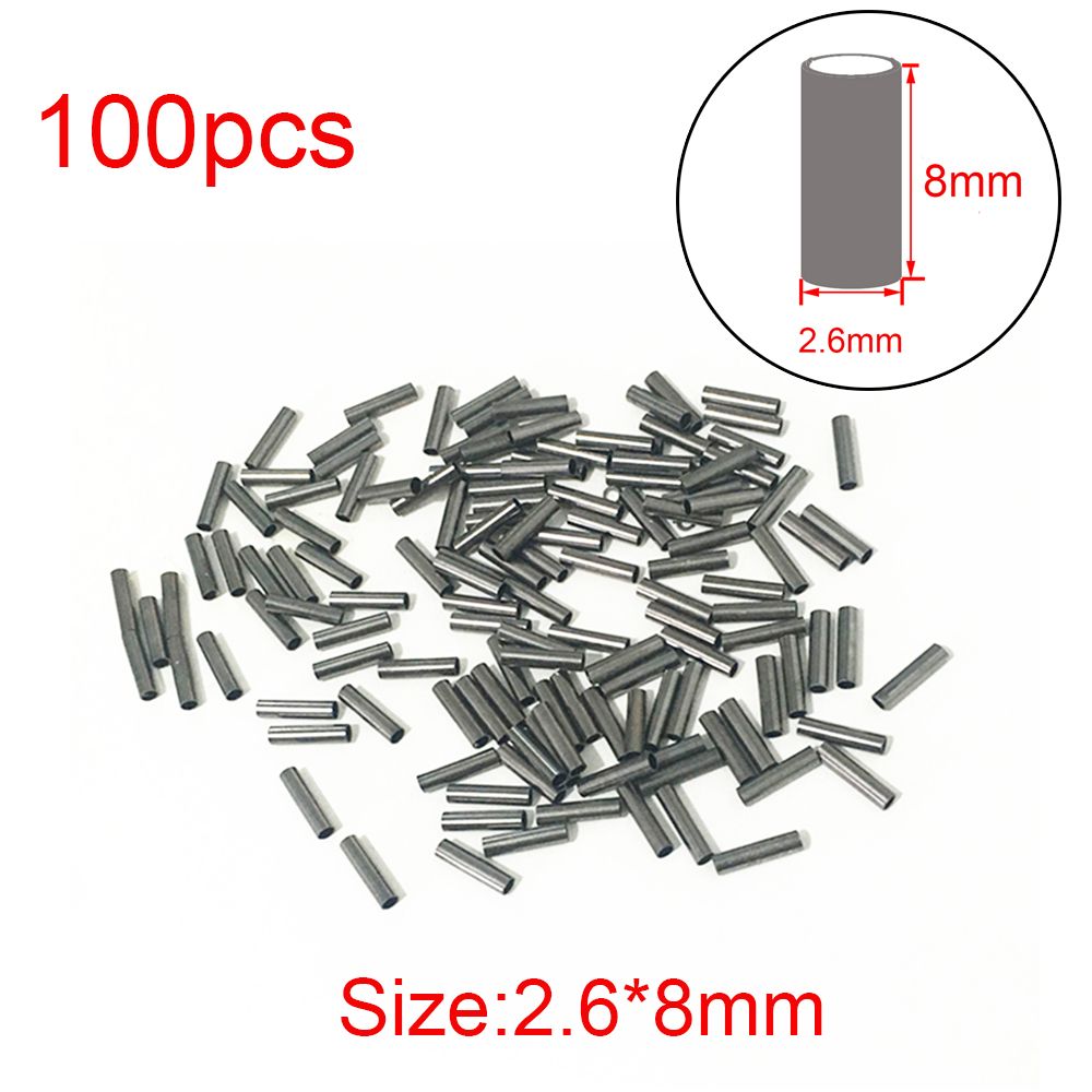 100pcs/Lot Hot Connector High Quality Stainless Steel Fishing Wire Tube Crimp Sleeve Line Crimping Sleeves single Copper