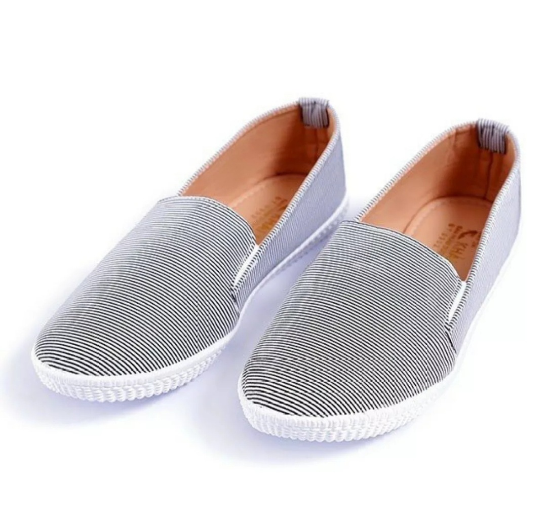 [HCM]GIÀY LƯỜI NỮ SỌC XANH NHÍ