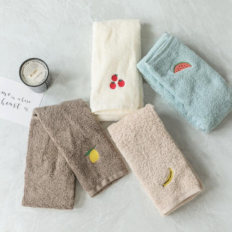 Bắc Âu Sắc Xanh Thiên Nhiên Dưa Hấu Nghề Thêu Vài 100% Cotton Rửa Mặt Khăn Mặt Đồng Bằng Giản Lược Cotton Chất Lượng Cao 100% Cotton Khăn Mặt Khăn Vuông