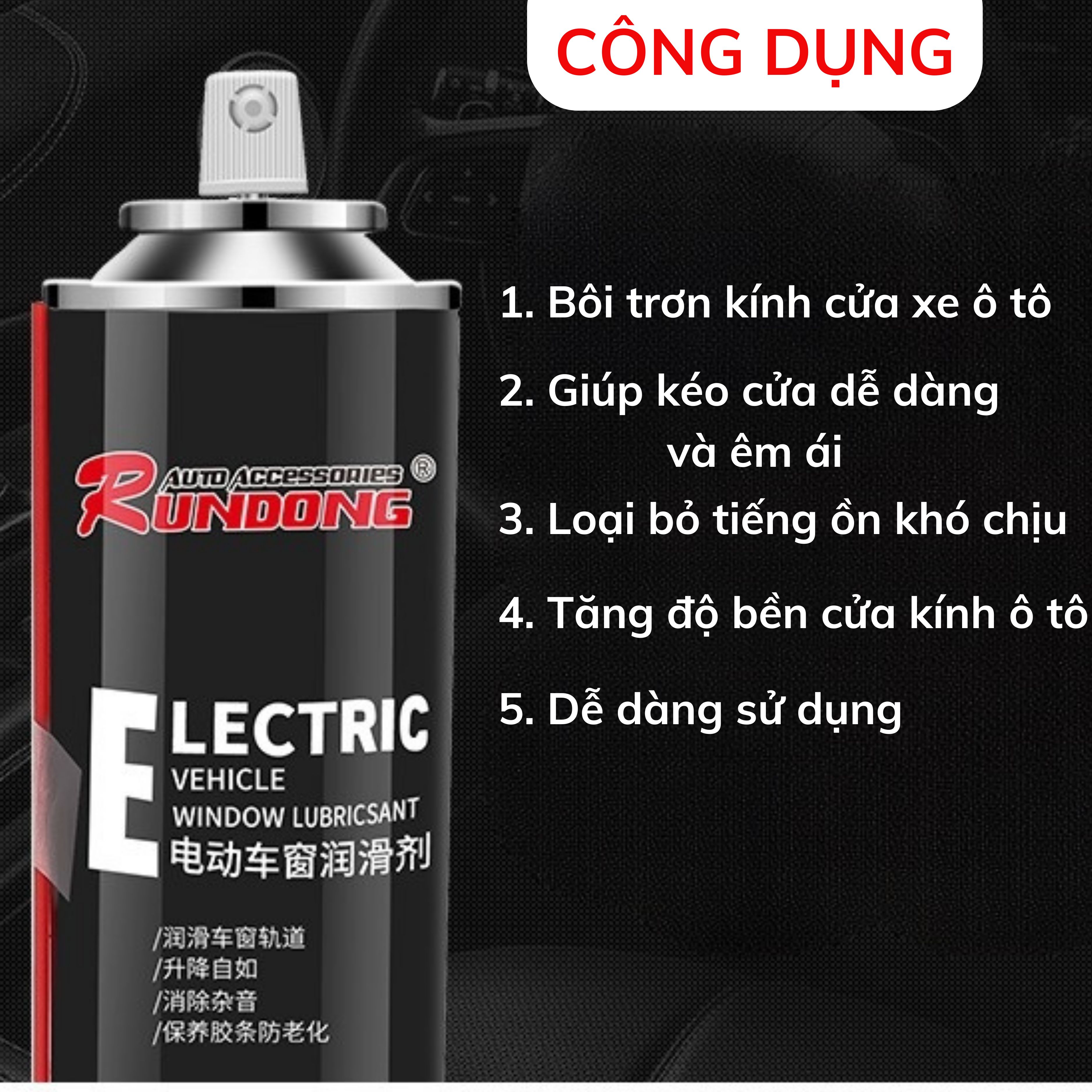 Xịt dưỡng gioăng cao su cửa kính ô tô, chống han gỉ và chống kẹt, dung tích 268ml - XBT01