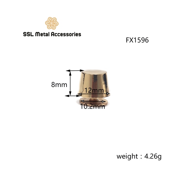 Chân đế túi xách, chốt đáy túi vặn vít 8mm màu vàng bóng cao cấp dùng cho túi xách - Alloy foot buckle FX1596 -E1-3