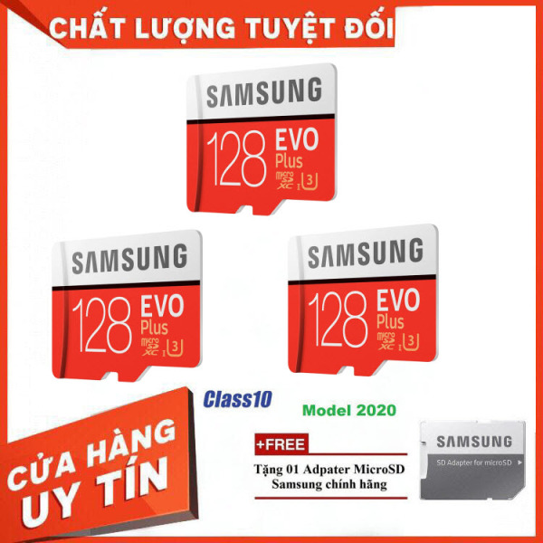 [Xả Kho] Combo 3 Thẻ nhớ MicroSD Samsung EVO Plus 4K 128GB 100MB/s 128GB Box Hoa - Hàng Chính Hãng
