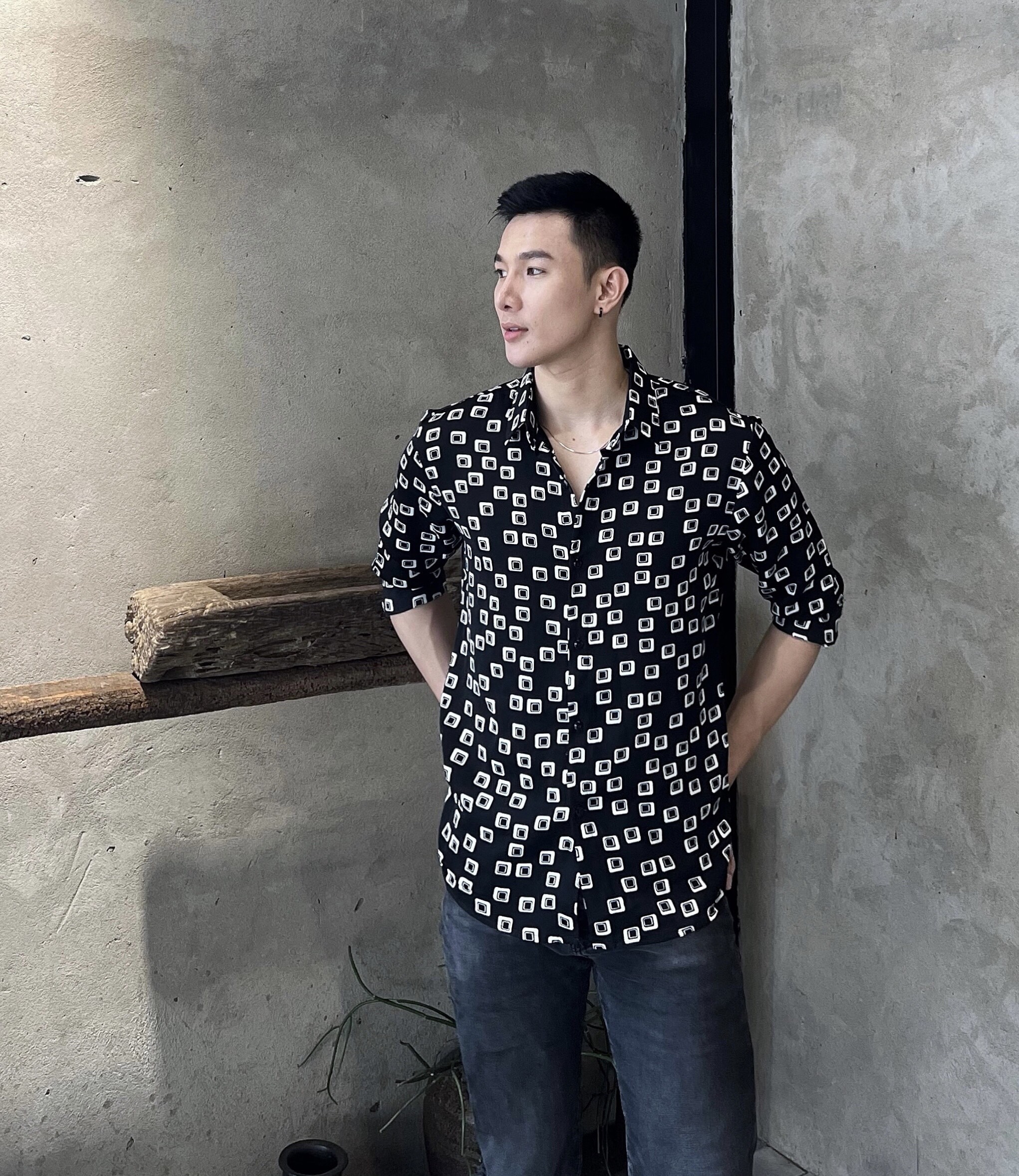áo sơ mi lụa dài tay form rộng S10