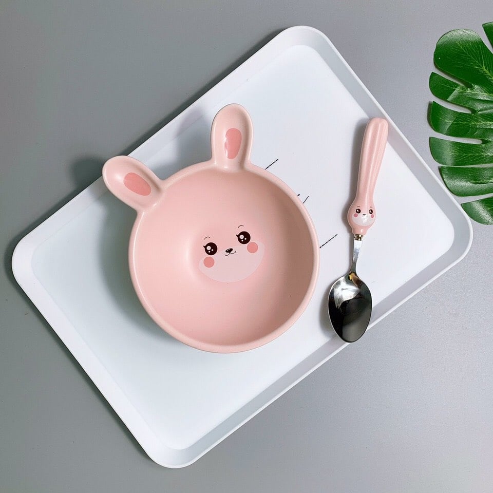 Bát Sứ Ăn Dặm Cao Cấp Thỏ Hồng - Dahamart Siêu Thị Ăn Dặm
