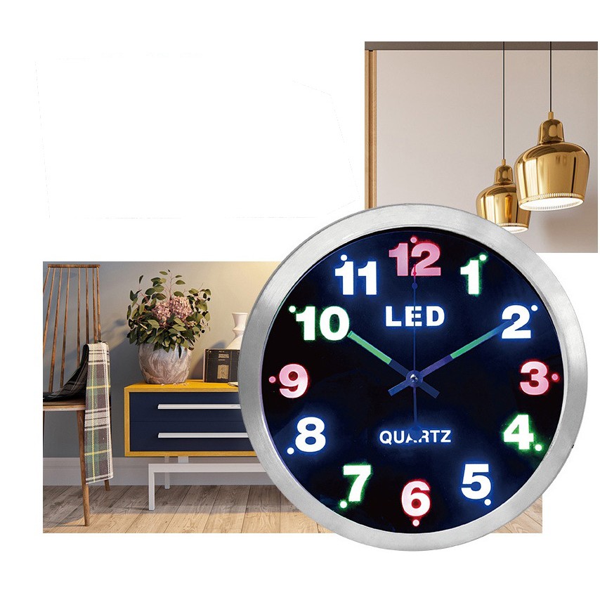 Đồng hồ treo tường Led 3D Thời trang