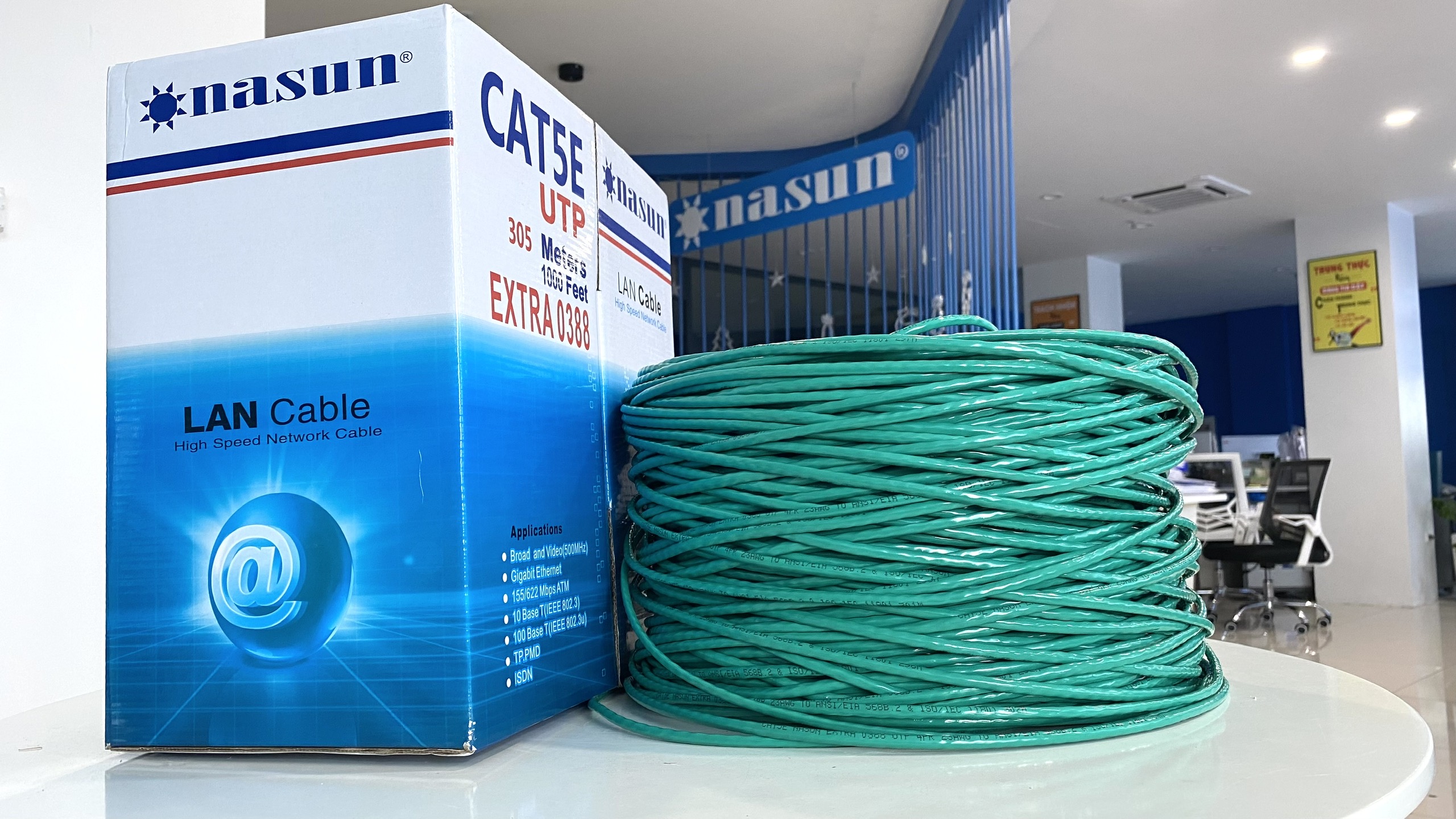 (Cuộn 305m). Dây mạng Cat5e Nasun EXTRA 0388