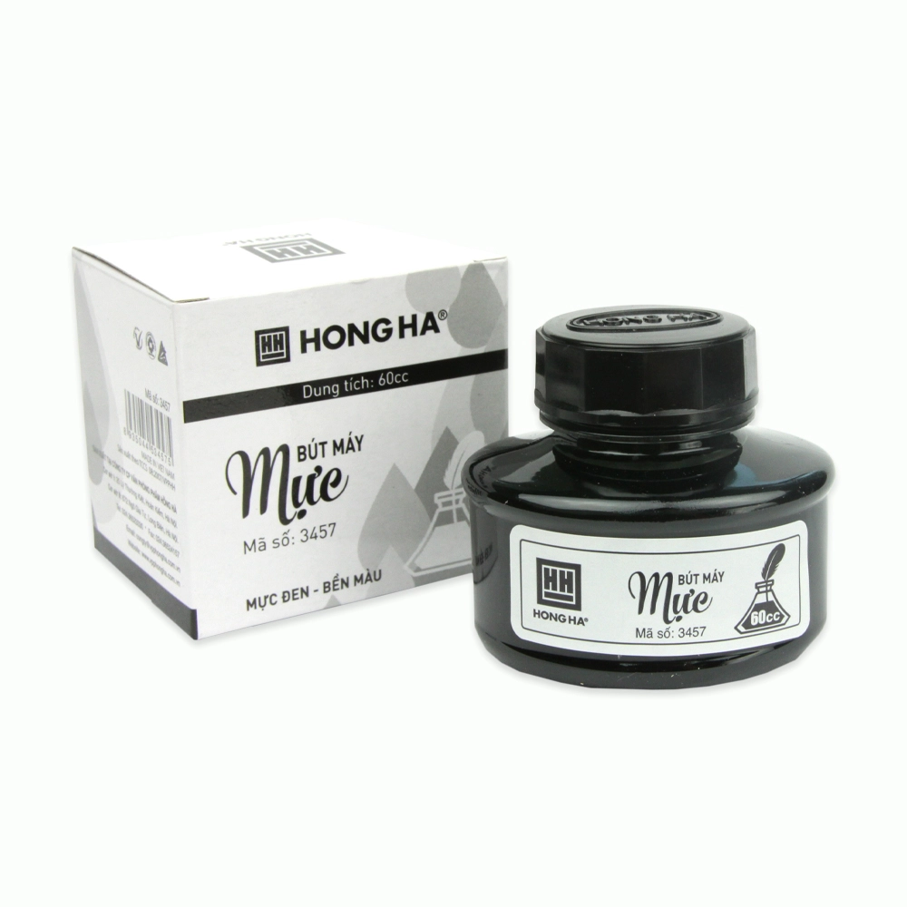 Mực Hồng Hà Bơm Bút Máy 60ml - Mực Bút Máy Hồng Hà 60ml Đủ Màu (Tím nhạt / Xanh / Đen)
