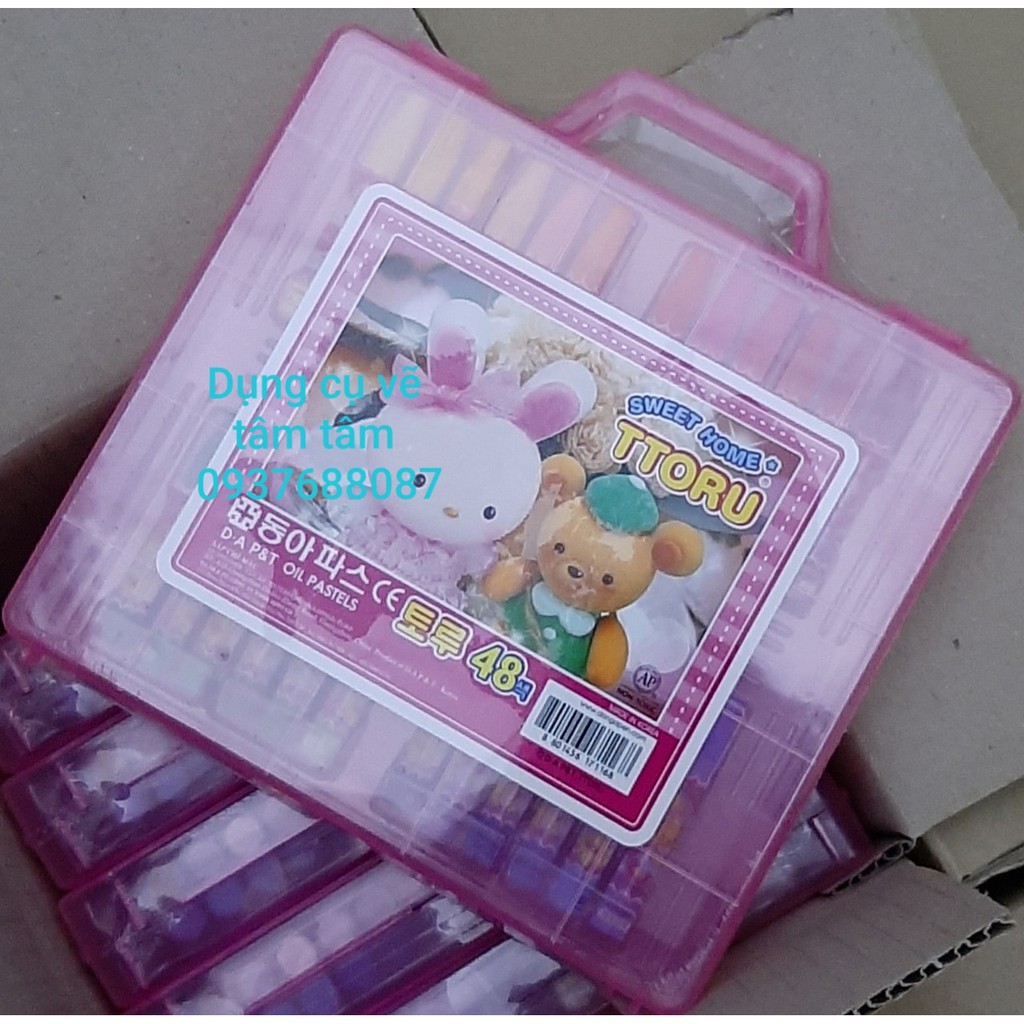 Sáp dầu TToru Hộp Nhựa 48 màu, Turu Oil Pastel set 48-Dụng cụ vẽ Tâm Tâm