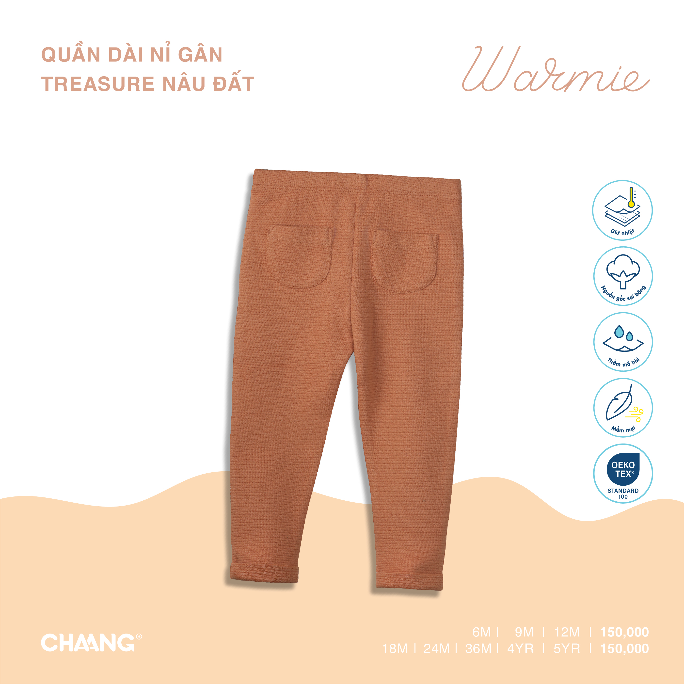 [CHAANG] Quần dài nỉ gân bé trai Treasure Chaang