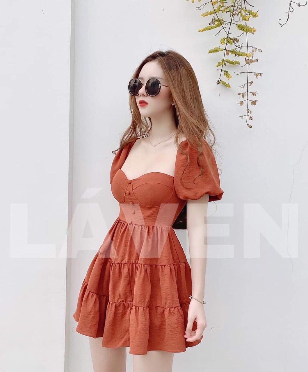 Đầm xòe tay phồng cúp ngực xịn sò