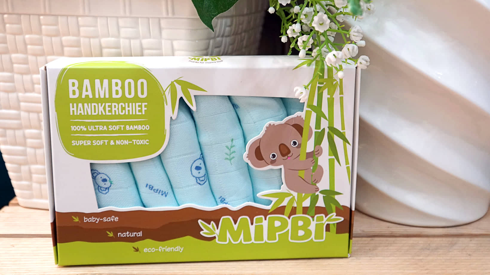 (SET 6 Chiếc)Khăn Sữa Sợi Tre 3 Lớp Cao Cấp MIPBI