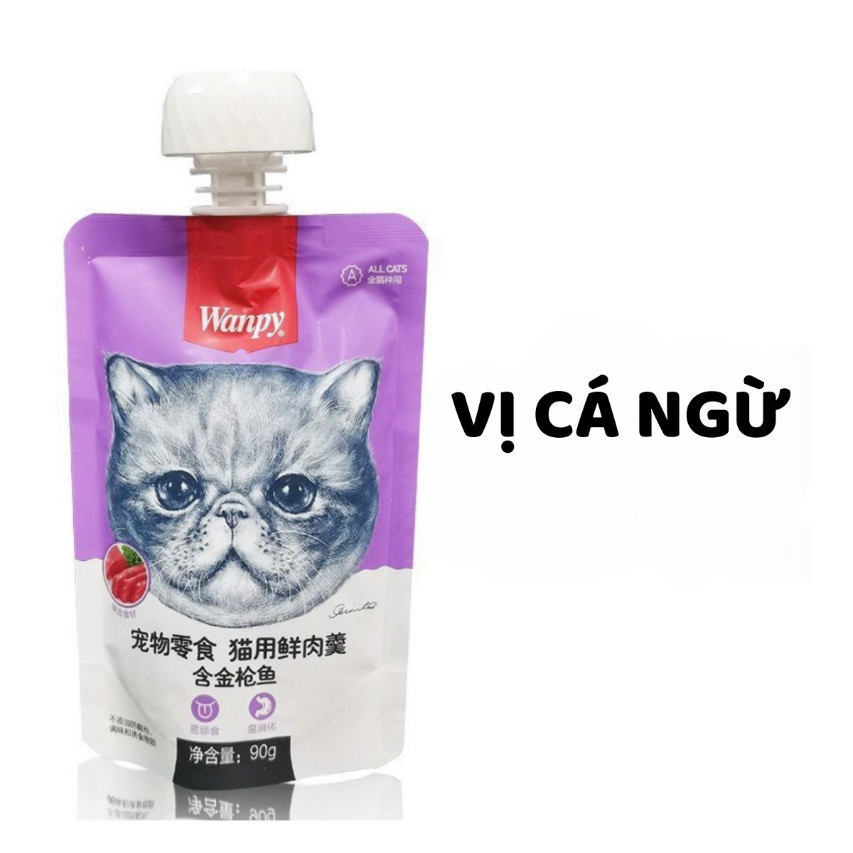 SÚP THƯỞNG WANPY NẮP VẶN CHO MÈO 90GRAM SÁNH MỊN THƠM NGON