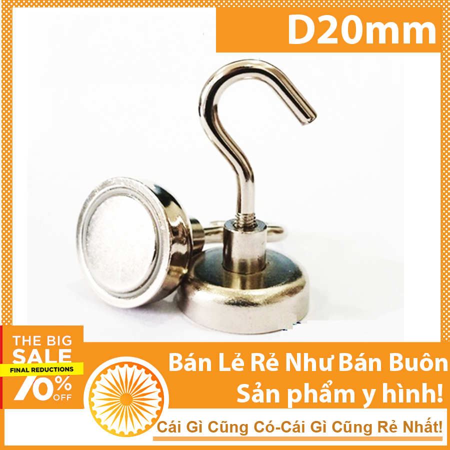 Nam châm móc treo giữ đồ D20mm lực hút 3,5KG