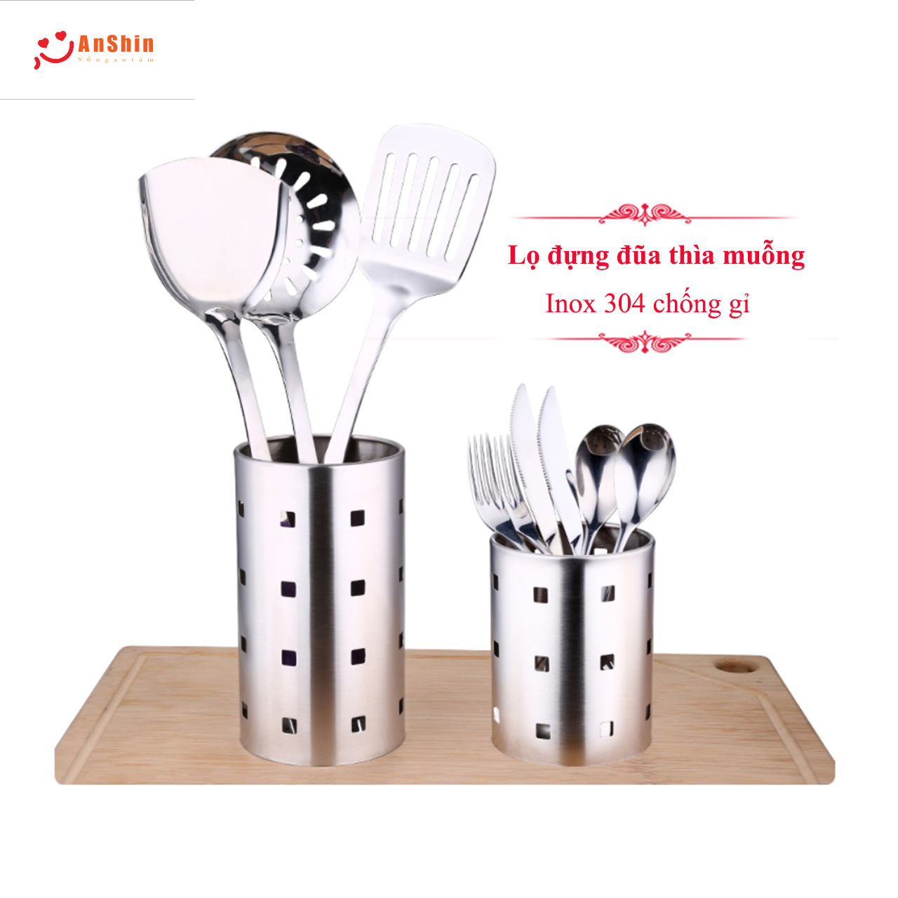 Ống cắm đũa Inox 304 trọn đời không gỉ sét