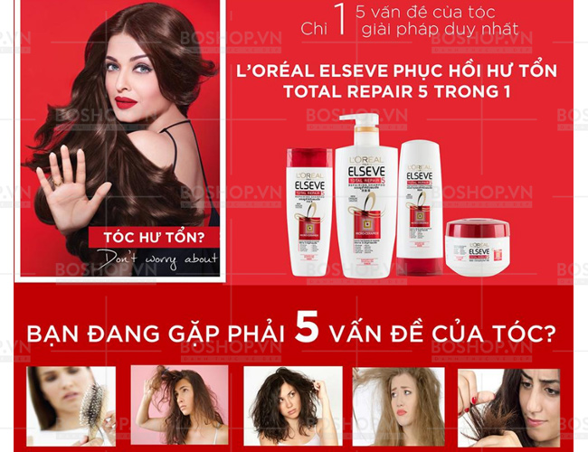 Dầu gội phục hồi Loreal Paris Elseve Total Repair 620gr
