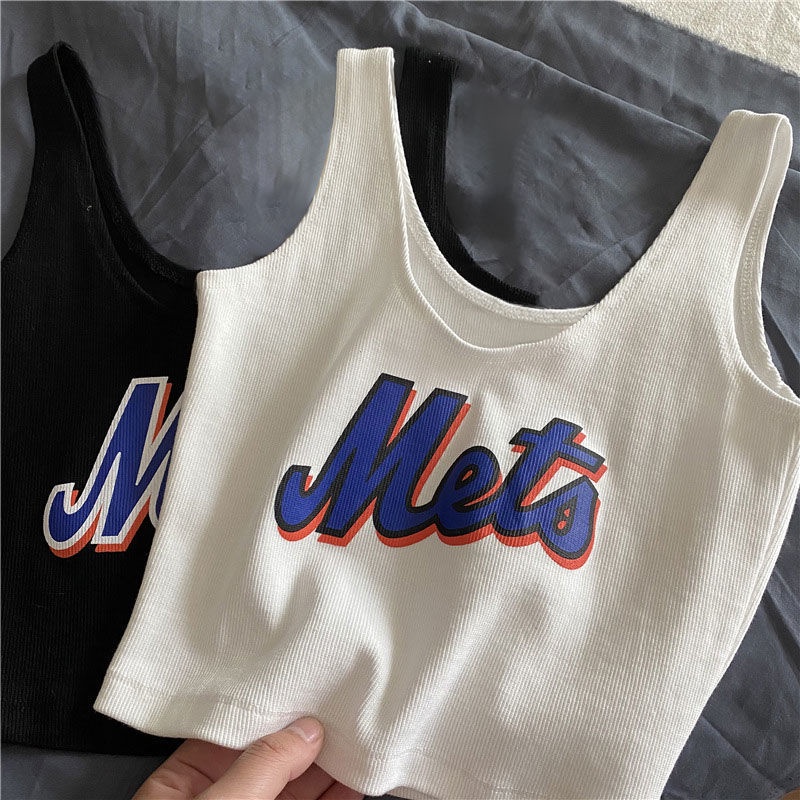 Áo thun croptop ba lỗ Mets nữ sành điệu