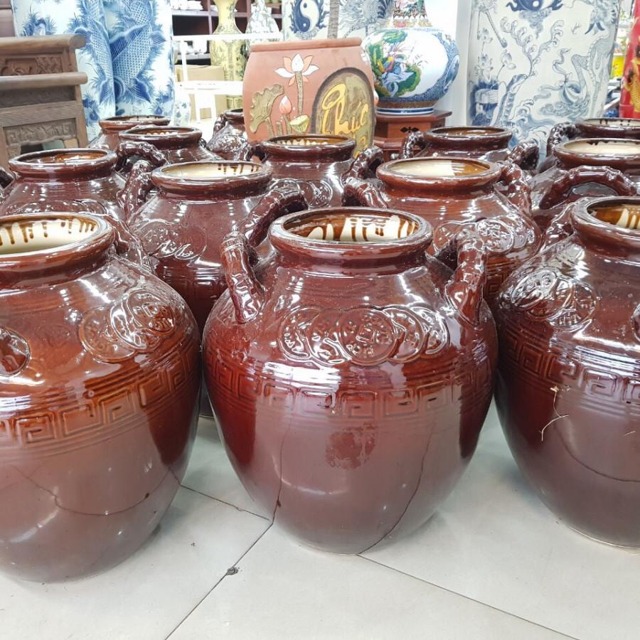 Chum sành tráng men đựng gạo R.ượu 20L