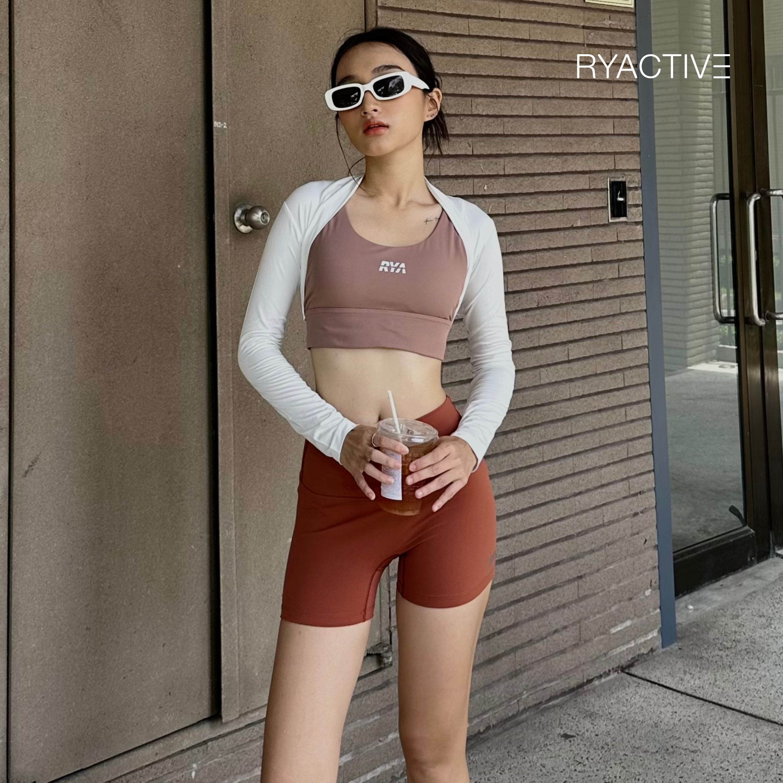 Quần biker ngắn thể thao RYACTIVE - SHORT BIKER Orange