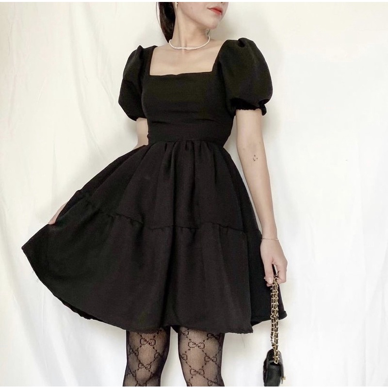 Heli Dress - Đầm xòe cổ vuông