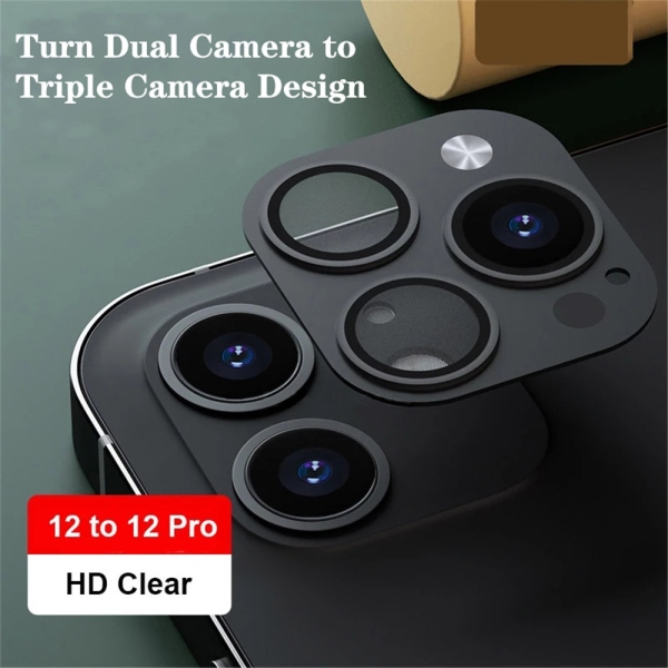 New Metal Camera Lens Seconds Change Back Film For iPhone X XS Max XR 11 to 12 PRO 13 Phone Cover Titanium Alloy Protector Glass