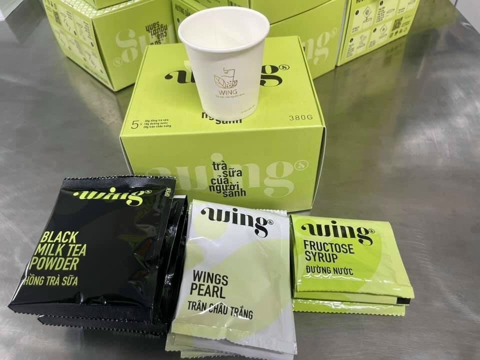 Hộp 380gr/5 gói trà sữa tự pha wing hồng trà
