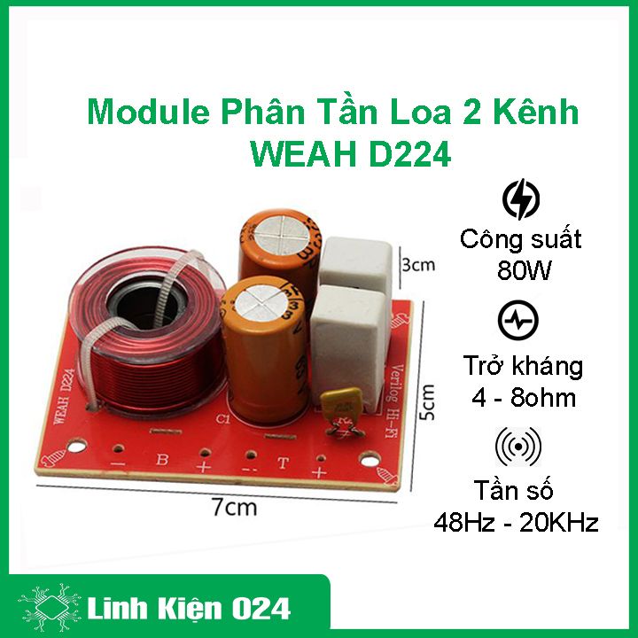 Module phân tần loa 2 kênh 48hz - 20khz 80w