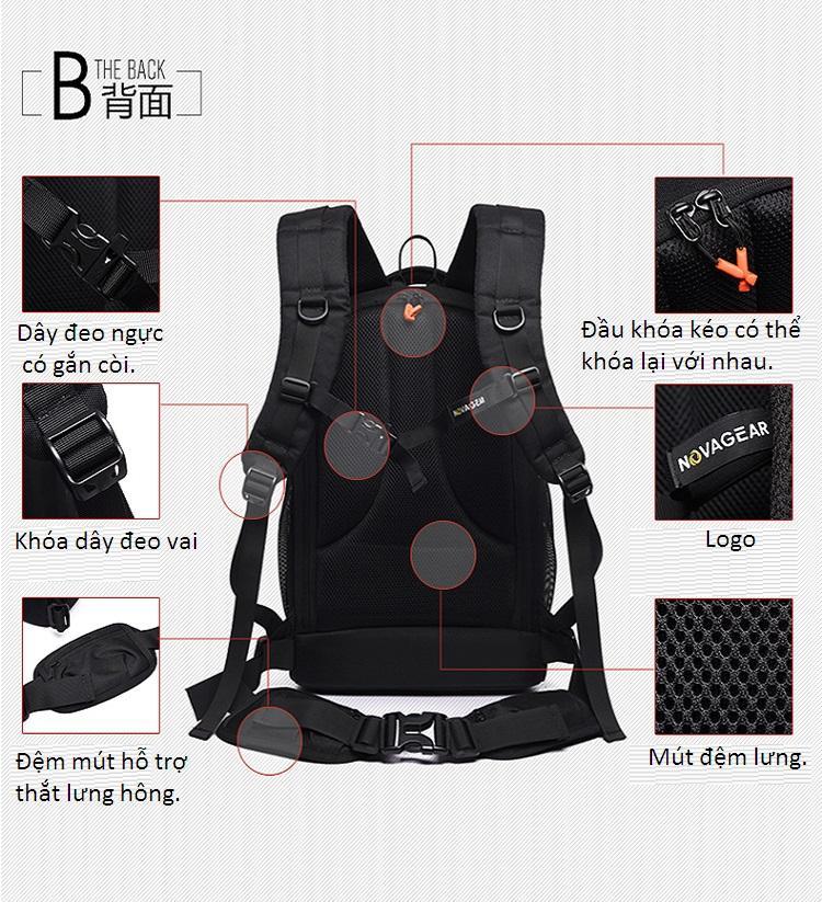 [HCM]Balo máy ảnh full photo Novagear.(size 400-500)