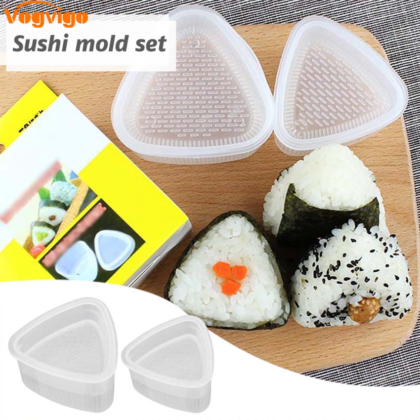 4PCS/Set DIY Sushi Mold Onigiri Rice Ball Food Press Triangular Sushi Maker Mold Sushi Kit Japanese Kitchen Bento Accessories