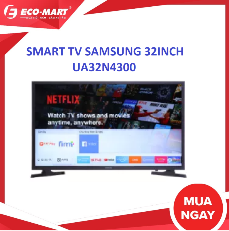 Smart Tivi Samsung 32 inch UA32N4300 YouTube, Netflix, Trình duyệt web, Kho ứng dụng Cổng LAN, Wifi Cổng HDMI:2 cổng Cổng AV:Có cổng Composite và cổng Component chính hãng