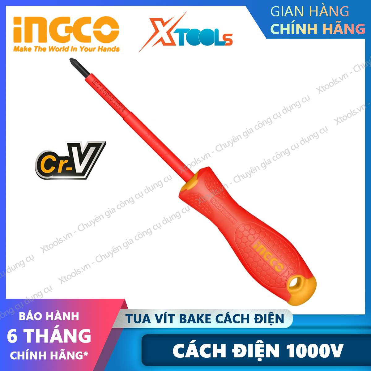Screwdrivers Bake insulated 1000v head snuff permanent magnet cữu ingco 4 way đủ sizes steel CR-V superhard anti-rust bumps [Xtool] [xsafe]