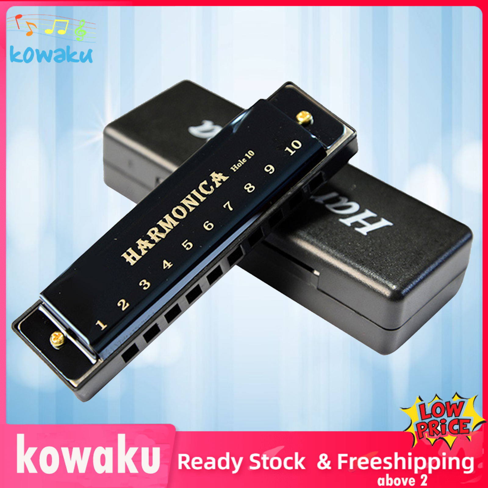 Kowaku Blues Harmonica Diatonic Harp Mouth Organ 10 Hole Musical Instrument